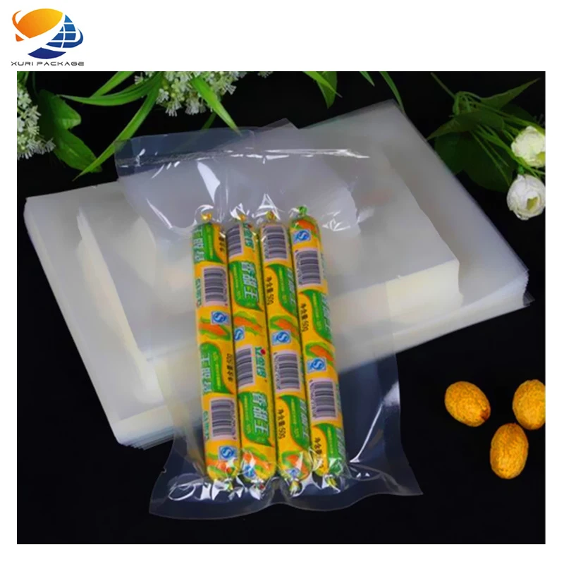 Laminated 3 side seal bag plastic custom printed PA/PE vacuum heat seal pouch three 3 side seal lamb food vacuum packaging bags