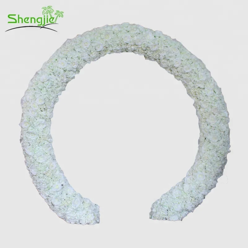 New design silk artificial round wedding flower arch decoration