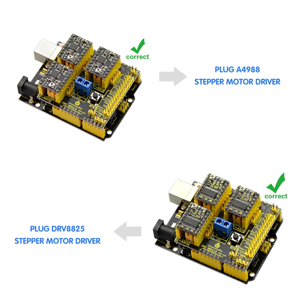 Keyestudio A4988 3D принтер Драйвер шагового двигателя с ЧПУ щит V2