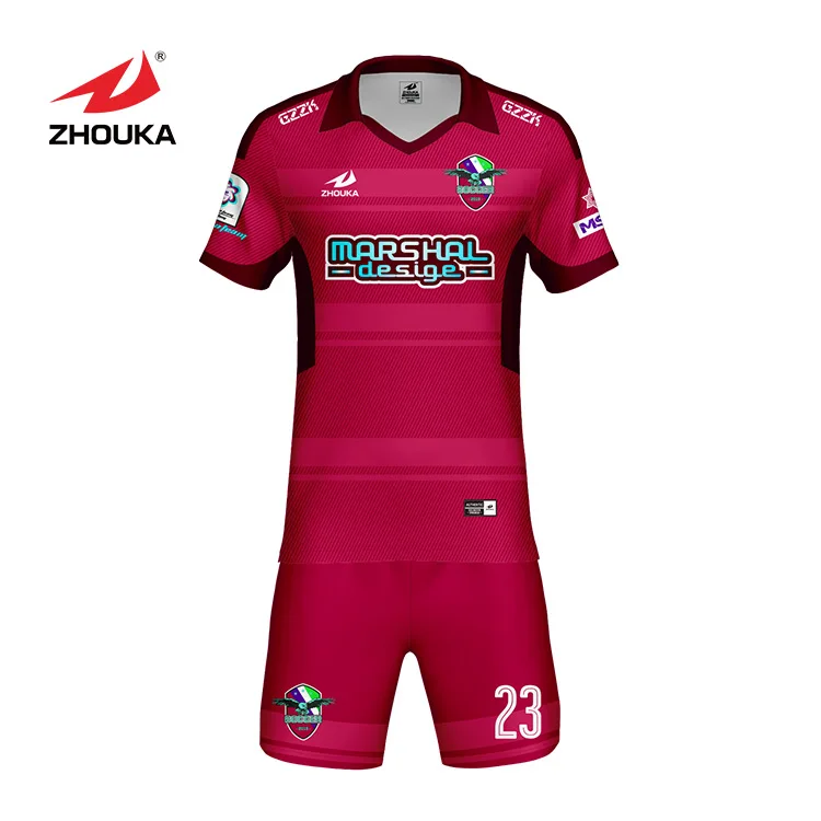 futsal short sleeve digital printing football shirt maker soccer jersey