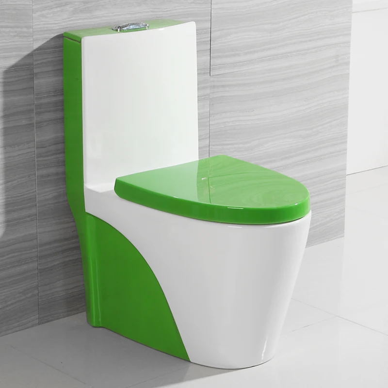 Asian standard  ceramic double siphonic flush colour toilet pedestal pan