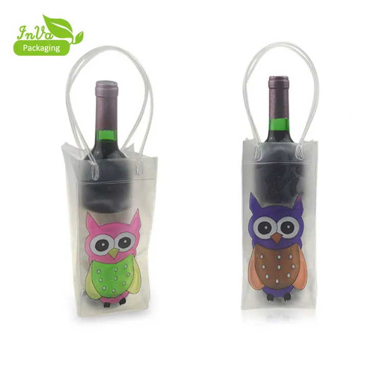 clear plastic pvc wine bottle ice cooler bag wine plastic bag