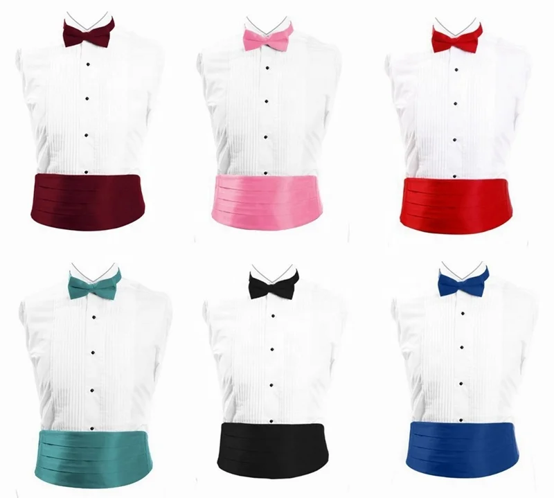 
Fashionable Soild Colour Bowtie And Cummerbund Set 