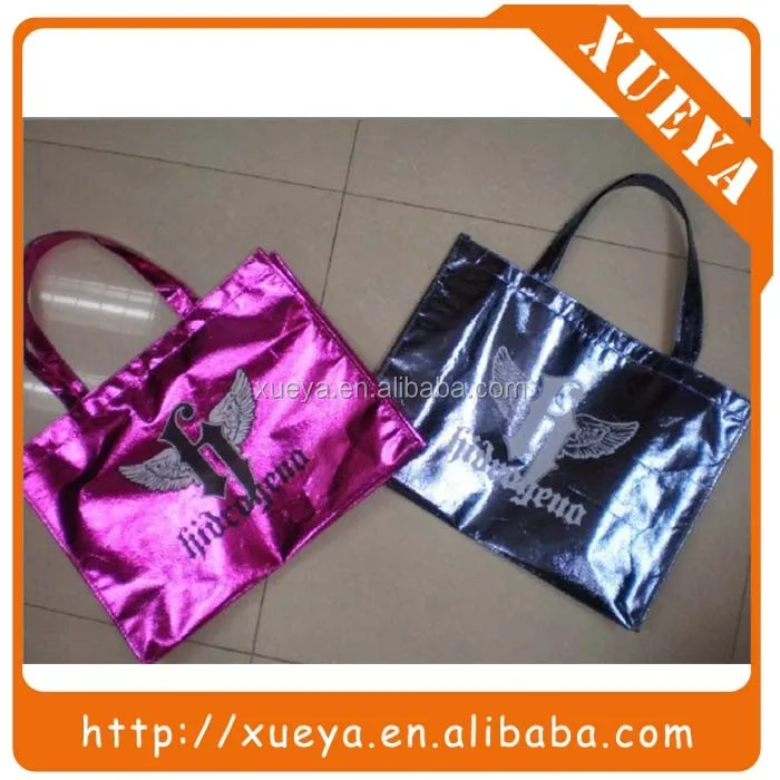 
High quality blue color metallic eco bag shopping 
