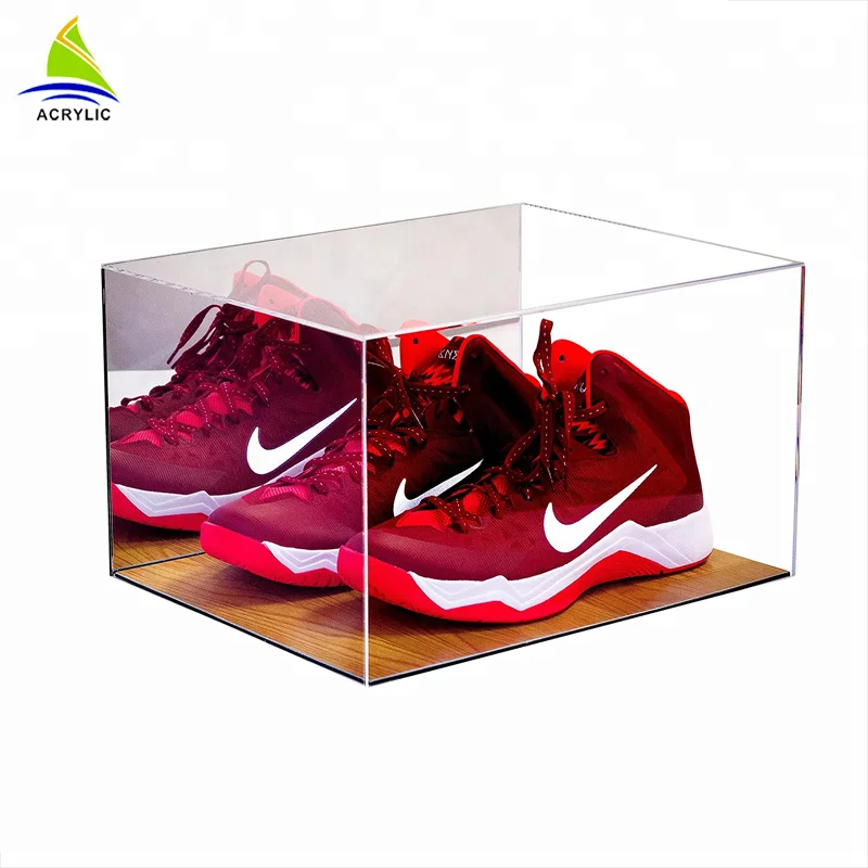 Promotional large acrylic sneaker display box for Nike acrylic sneaker display case