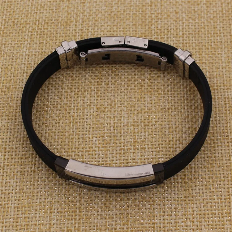 New Product Stainless Steel Silicone Cable Bracelets Wristband Men Adjustable Bracelet