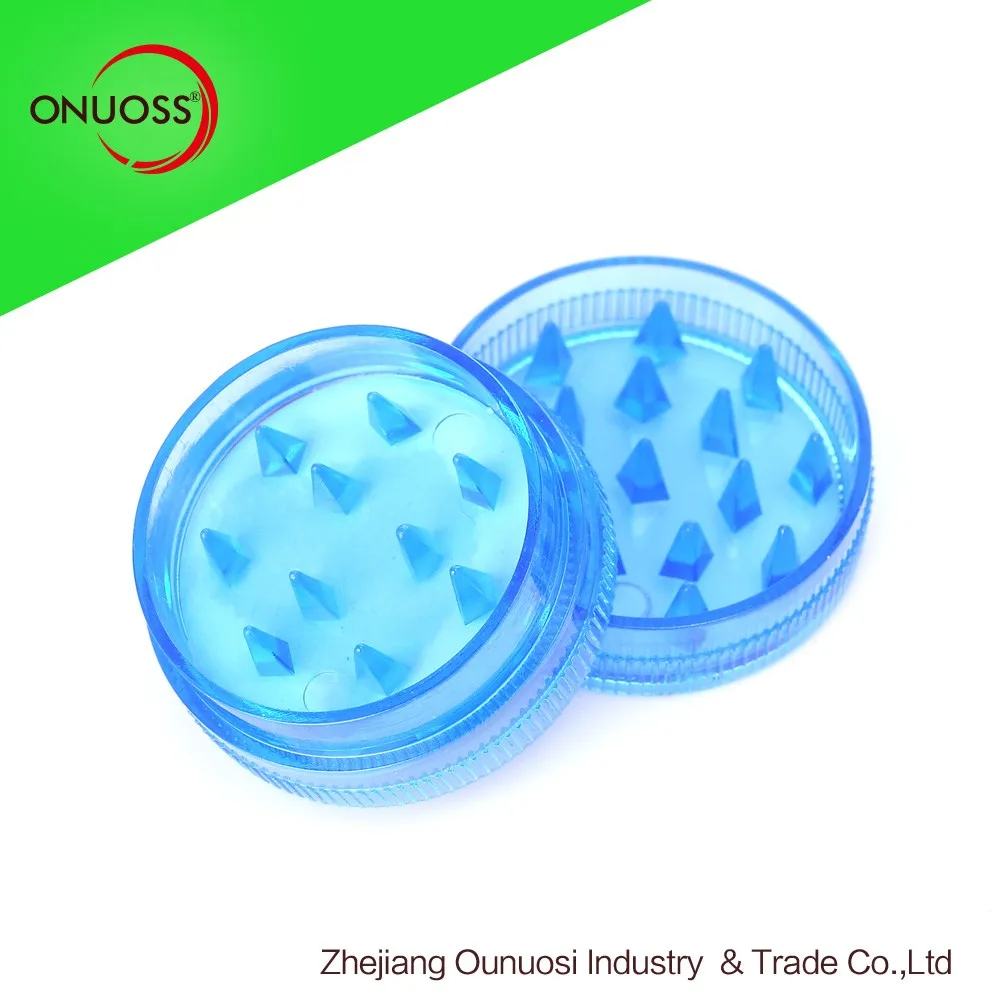 Wholesale OEM smoke spice crusher hand herb grinding 2 layer chopper plastic grinder tobacco