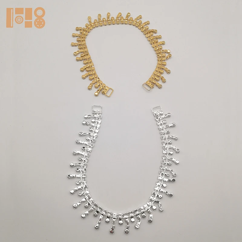 Silver Swimwear Strap Rhinestone Connector For Summer Swimming Wear Bikini Connector Accessories back with a chain