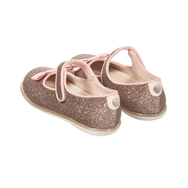 OEM Glitter Leather Mary Jane Girls Shoes Flat Ballerina Shoes for Kids