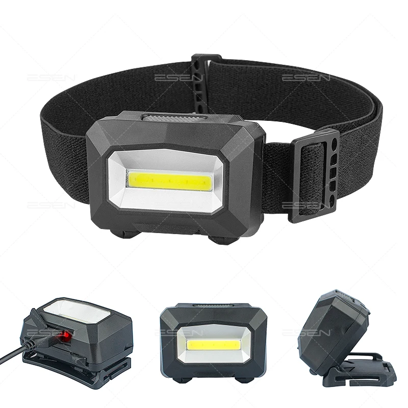 Plastic ABS Material 90 degree adjustable head lamp 3w cob led running headlamp