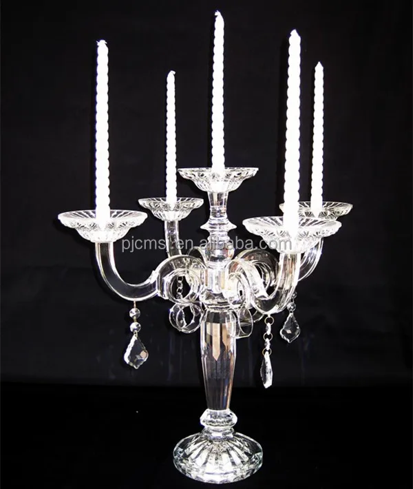 Top sale wedding 9 arms crystal candelabra candle holder for wedding on sale