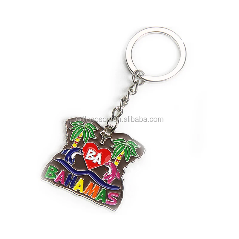 Souvenir Keychains State Name Switzerland Keychain Portugal/Alaska/Italy World City Custom Logo Keychain