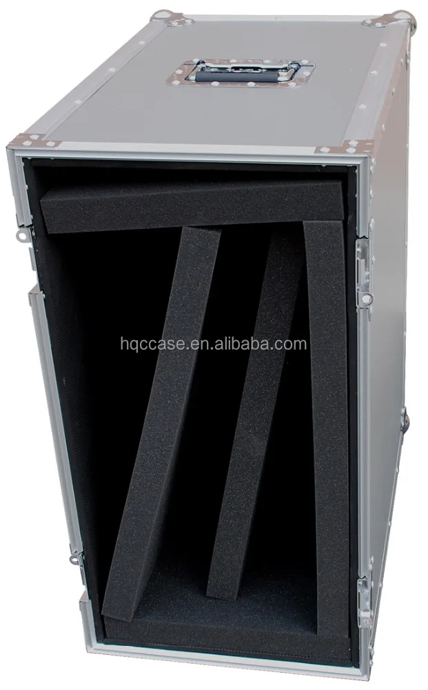 OEM Factory price Lockable gray Hard trolley black amplifier foam inside dj 55 tv aluminium flight case with stand