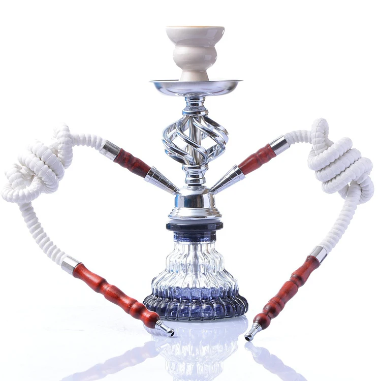 Luxury hookah glass popular Double tube 2 hose narguile hookah shisha tobacco nargile sheesha smoke hookah chicha