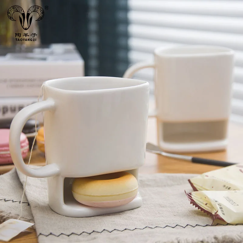 Christmas wholesale logo printed coffee mug cookie mug with cookie holder