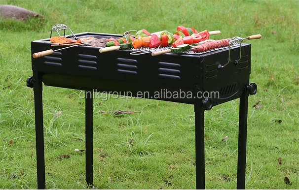 Outdoor portable charcoal vertical korean bbq grill cast iron table