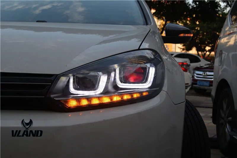 VLAND manufacturer for car lamp for GOLF 6 headlight 2008 2009 2010 2011 2012 2013 head lamp with signal light+DRL