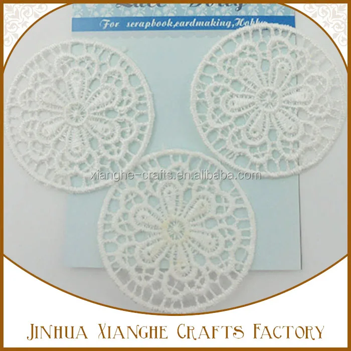 Fabric sunflower shape lace doily embroidery fabric doily for DIY decoration