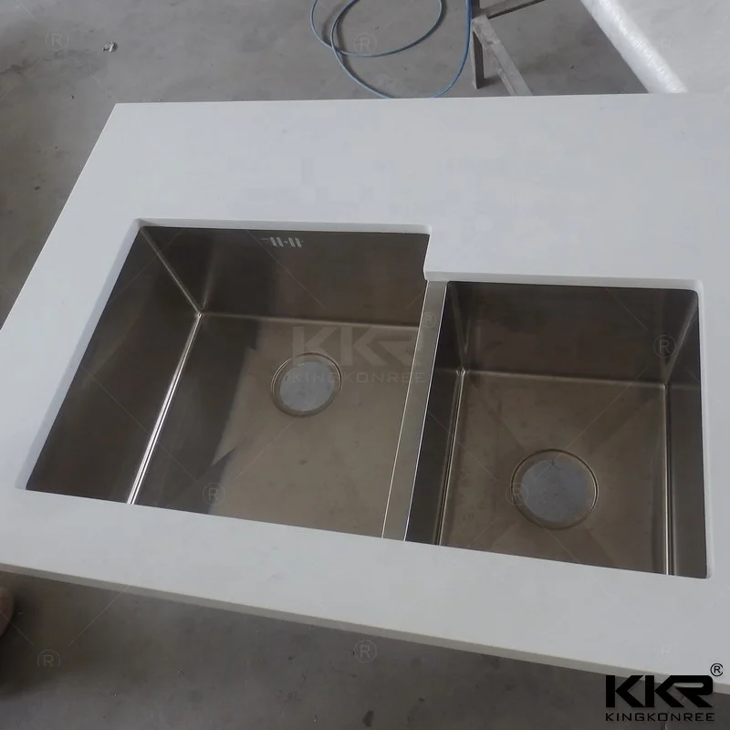 
kitchen countertop crystal white quartz / KKR white sparkle quartz stone countertop 