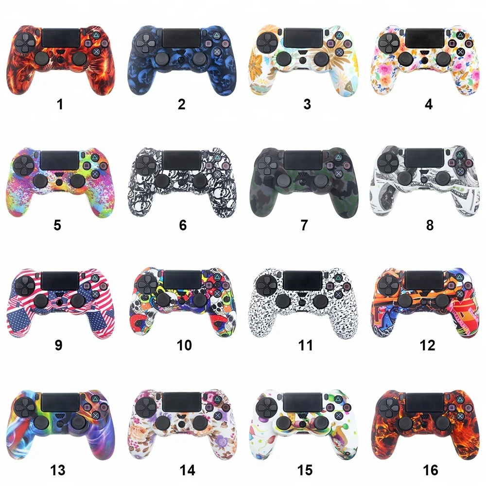 Protective Custom Game Controller Silicone Cover Skin Case Sleeve Gel Grip Rubber For  Slim Pro PS4 Playstation 4