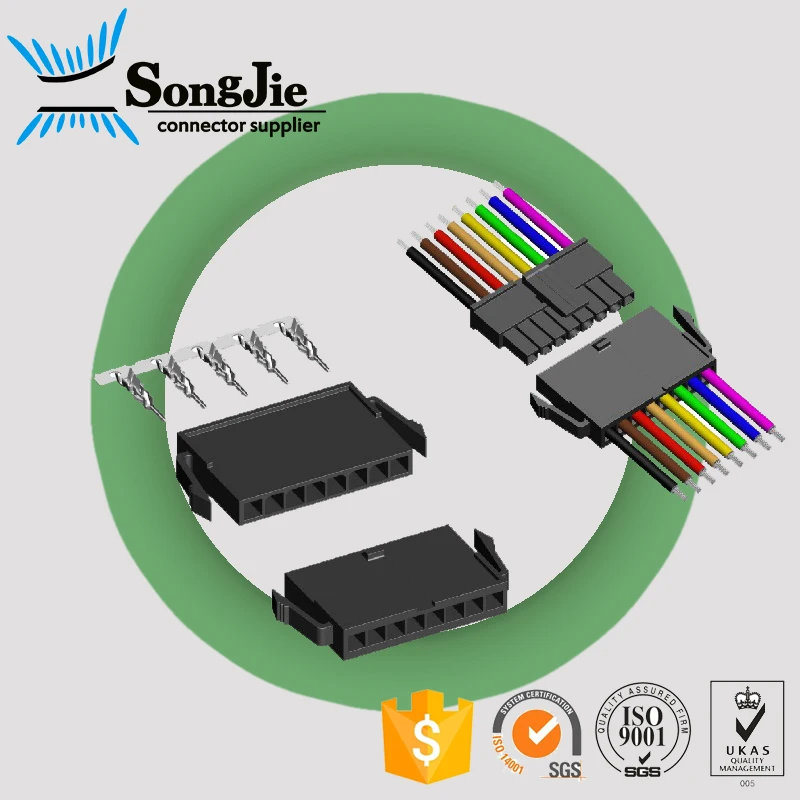 Разъем molex/jst power female 3 мм для контакта цепи 2 4 5 6 7 8 9 10 11 12 pin с плоским ленточным