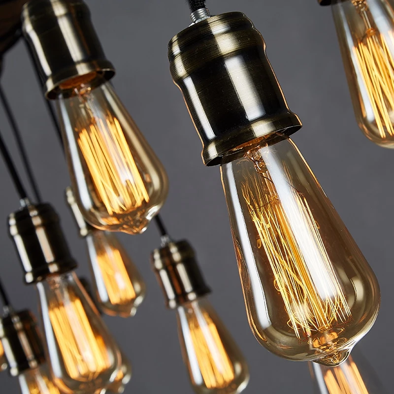 
Antique Rustic Wooden Decoration Industrial Edison Bulbs pendant light 