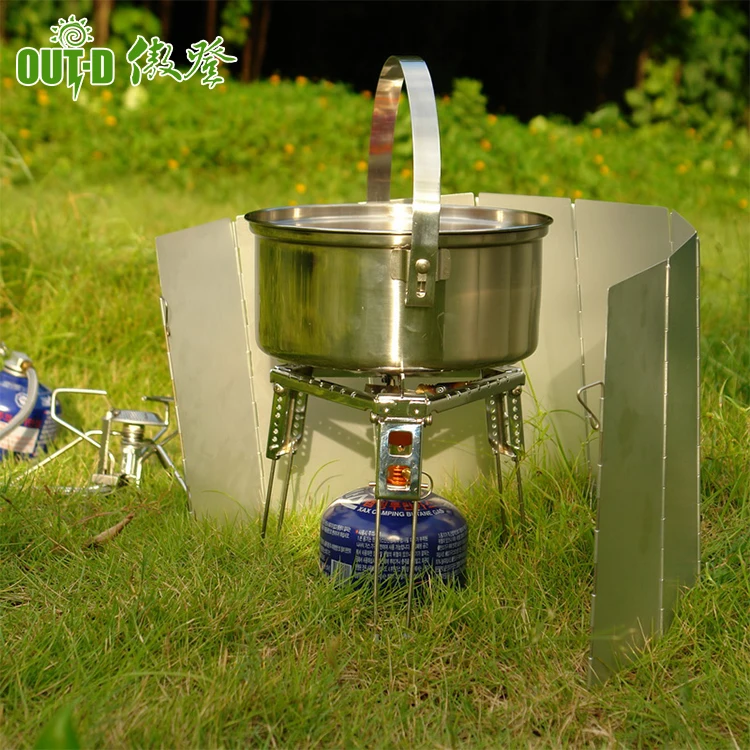 Durable cooking whole set camping travel portable lightweight windshield