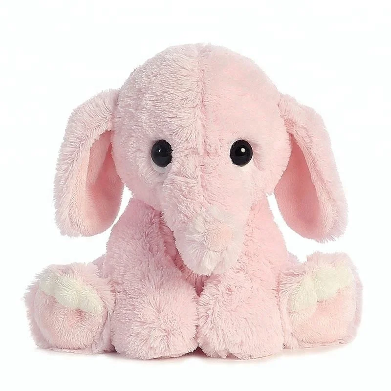 10 Inch Decor Plush Pink Stuffed Animal Elephant Toy For Valentines Gift