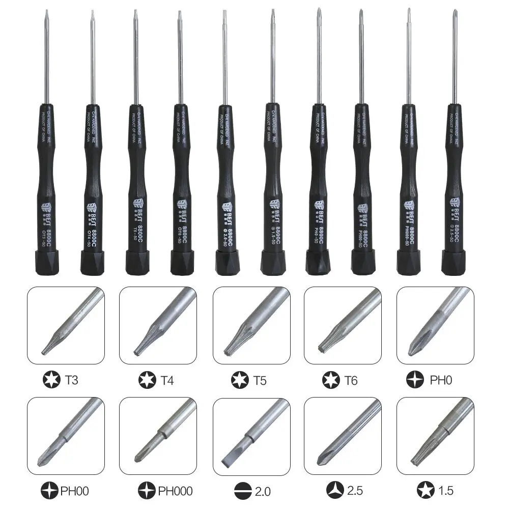 OEM ODM BEST 8800C Wholesale Precision Phillips Torx Screwdriver Set Mini Eyeglasses Screw Driver Set