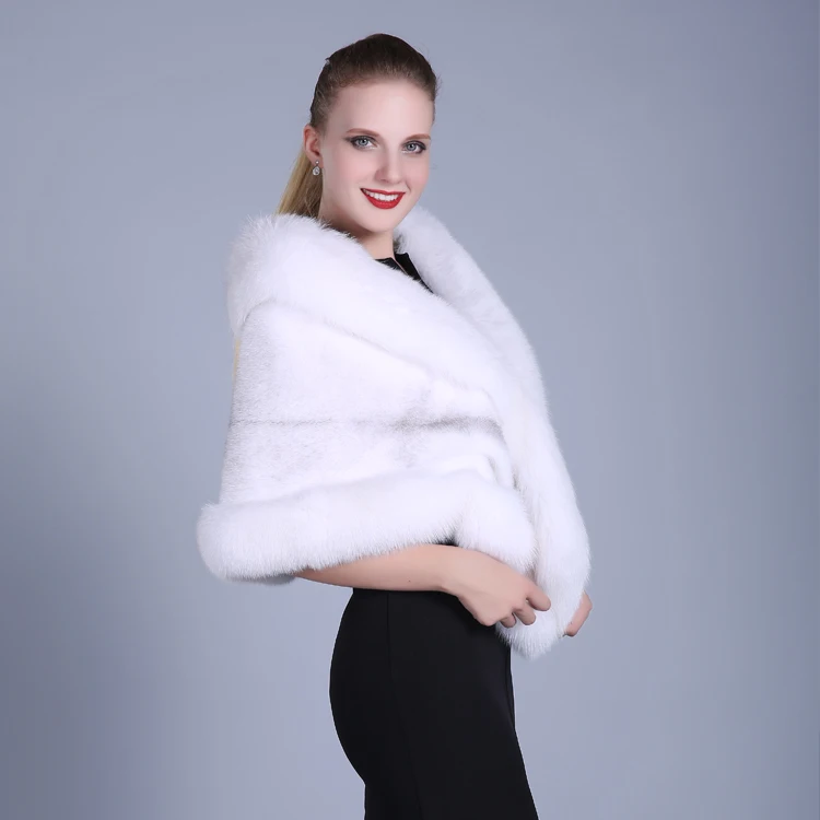 Индивидуальный дизайн шуба мыс норки вязание шали