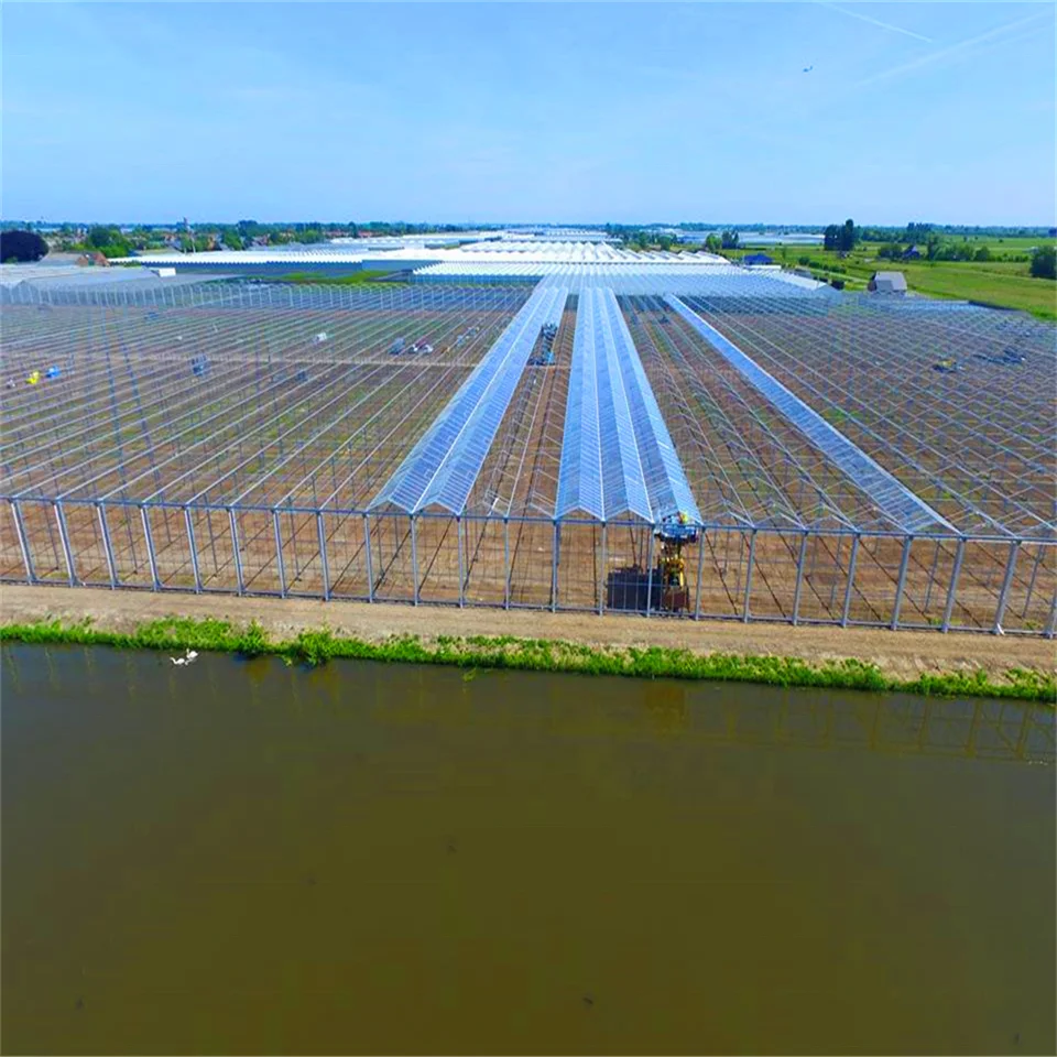 indoor vertical hydroponic systems gutter connect Poly film cover metal greenhouse tower garden vertical farming