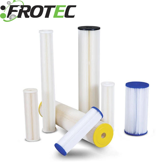 PU/plastisol End Cap 5 Micron RO Treatment Polyester Pleated Filter Cartridge