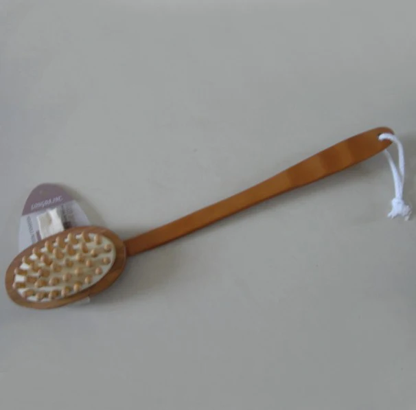 
Wooden brush tampico bristle vegan exfoliating body brush 
