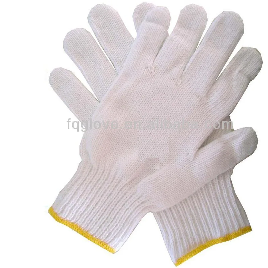 7G Knitted working Cotton gloves with pvc dots