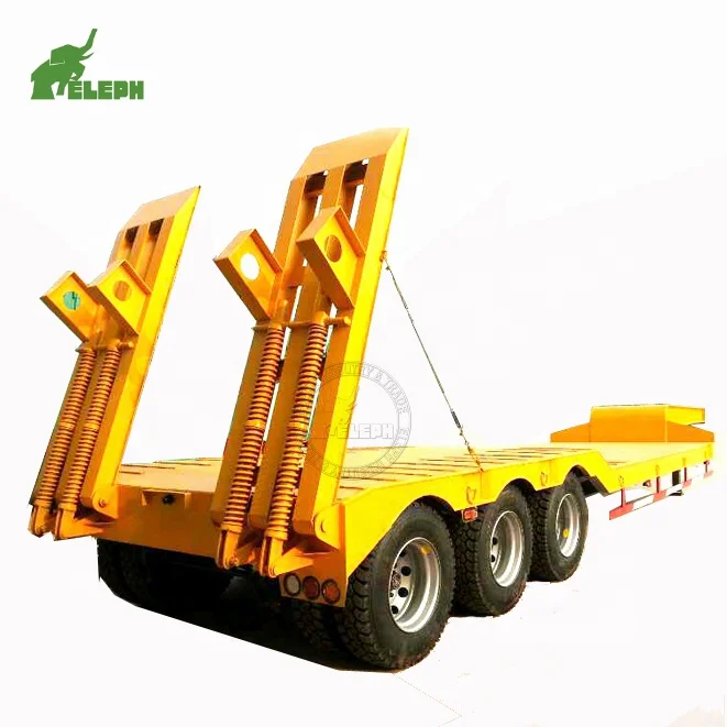 30 ton 40ft 60 tons lowbed low bed lowboy cargo transport semi truck trailer