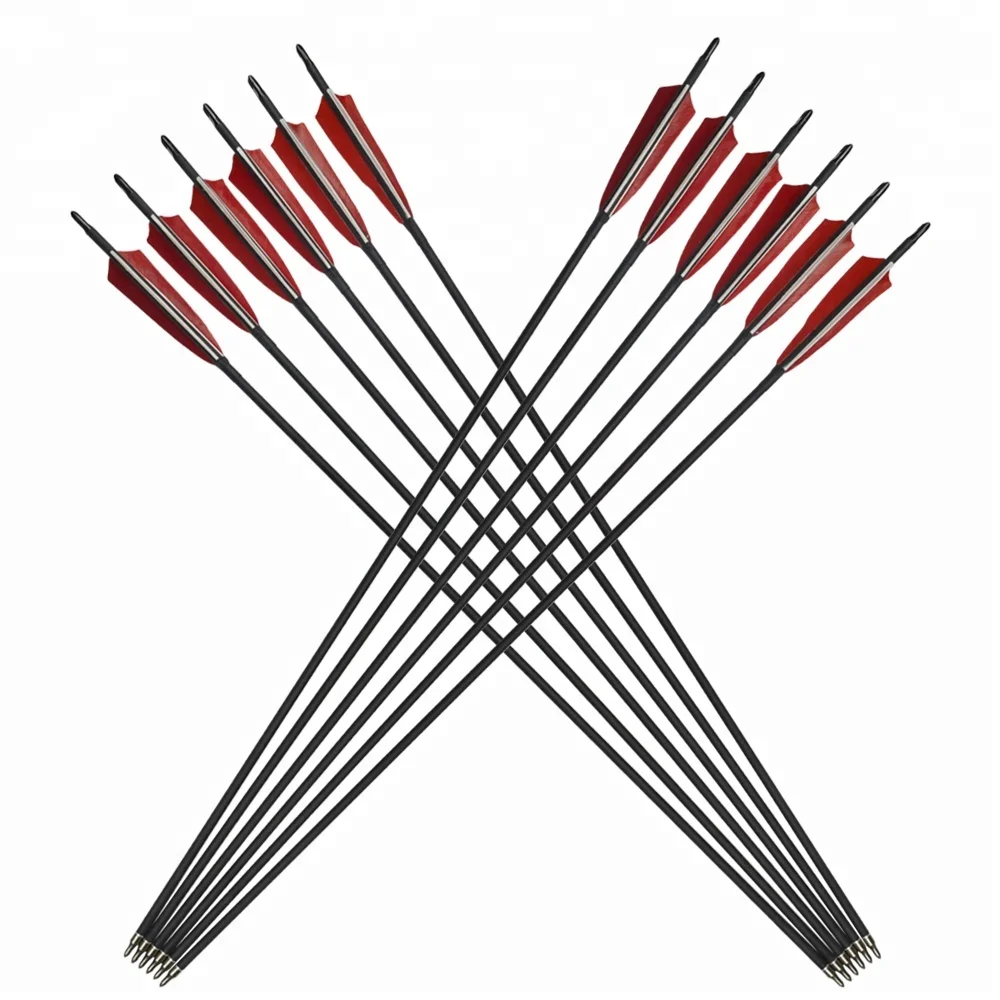 Hunting Arrows Equipment 5' Turkey Feather Target Field Point 30' Roll Fiberglass Arrow for Sale