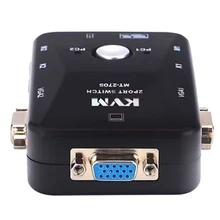 2 Port VGA/SVGA KVM Switch Box PS/2 Devices Share Video Mouse Keyboard Monitor New