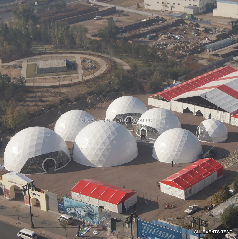 Large commercial geodesic dome tent for party sale