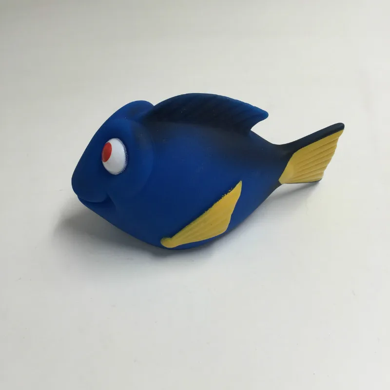
Funny small bule clown fish bath rubber animal toy for kids 