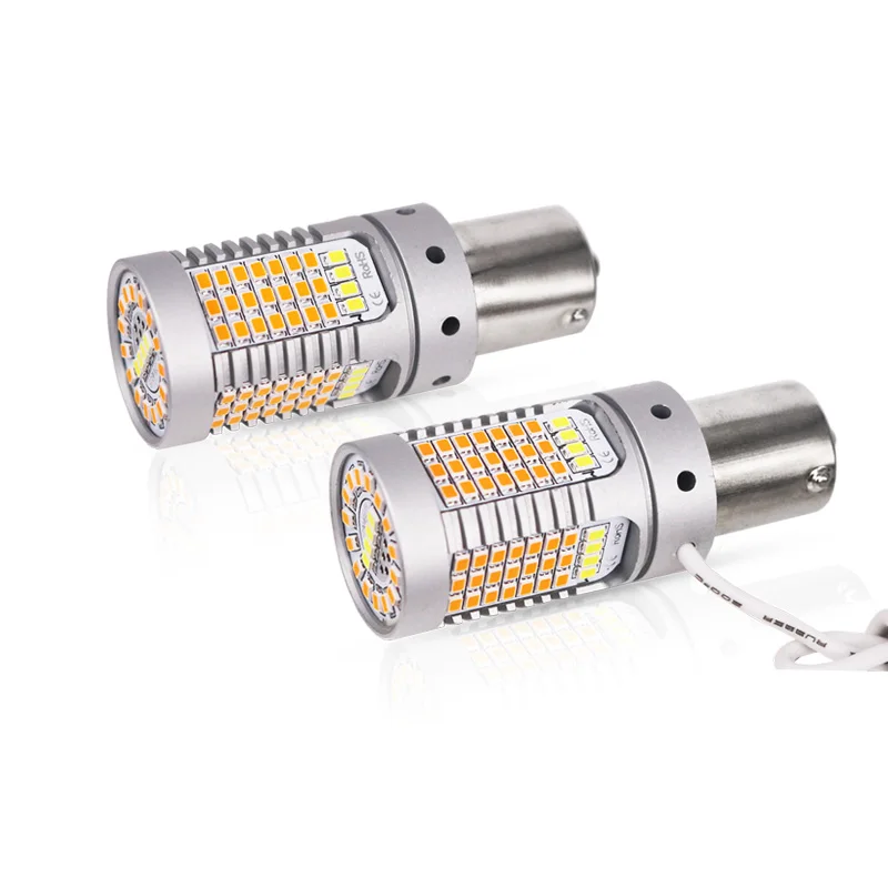 Нет Hyper флэш 21 Вт PY21W LED Canbus BAU15S 7507 LED горки белый/желтый светодиодные лампы для дневных ходовых/указатели поворота