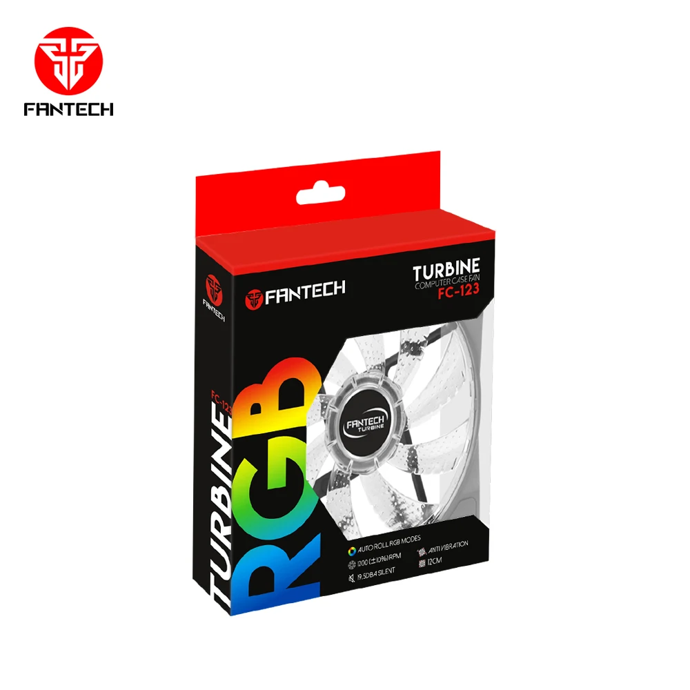 
12V DC 120mm LED computer fan RGB rainbow fan. FANTECH 