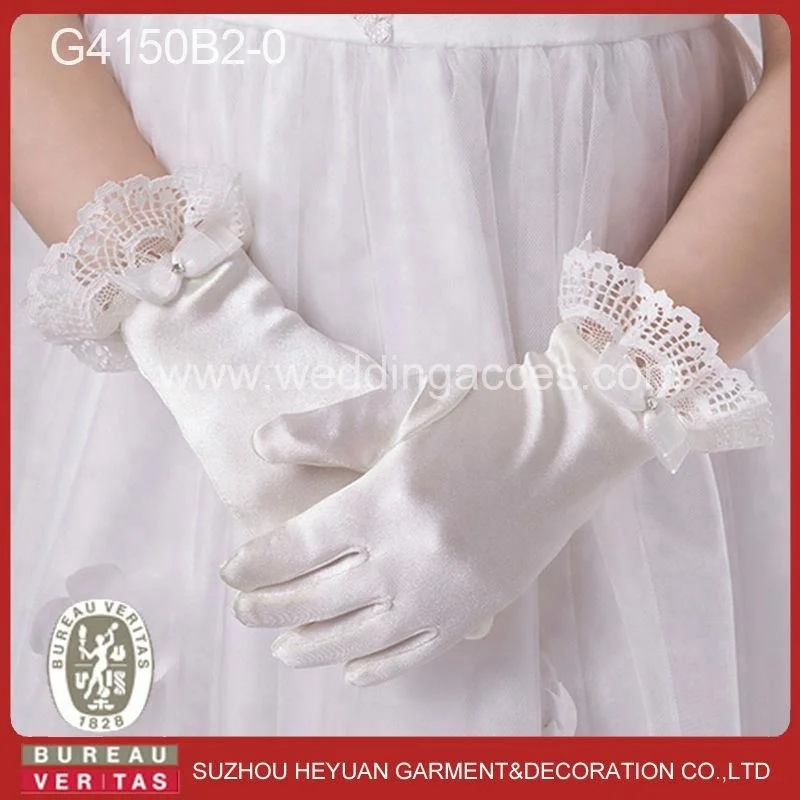 
G4150B2 Lovely girl glove for Communion Dress Communion Glove Wedding Glove 