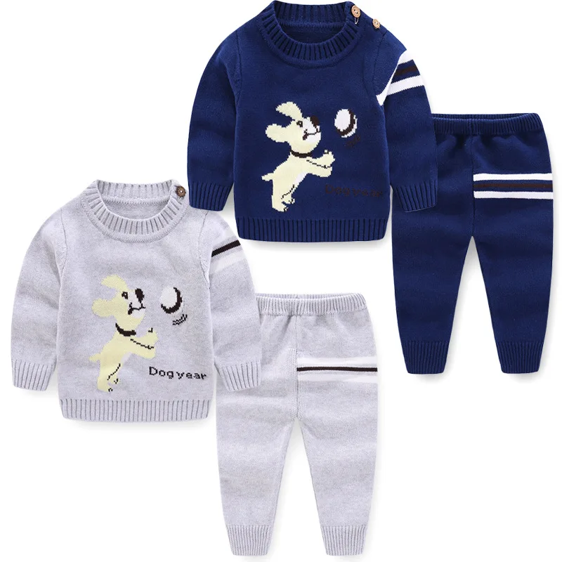 
Factory Stock Winter Knitted Baby set cotton baby Knitting Sweater set Newborn baby gift set 