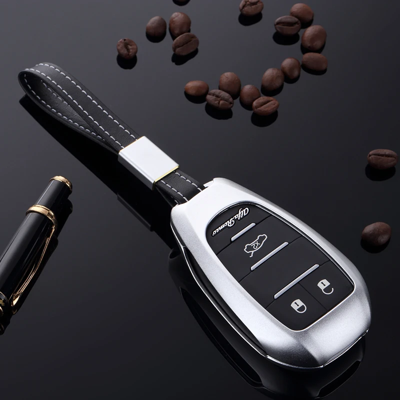 Hot Black Key Fob Cover For Aluminum Metal Smart Keyless Remote Entry Key Fob Case Holder for 2017+ Alfa Romeo Giulia