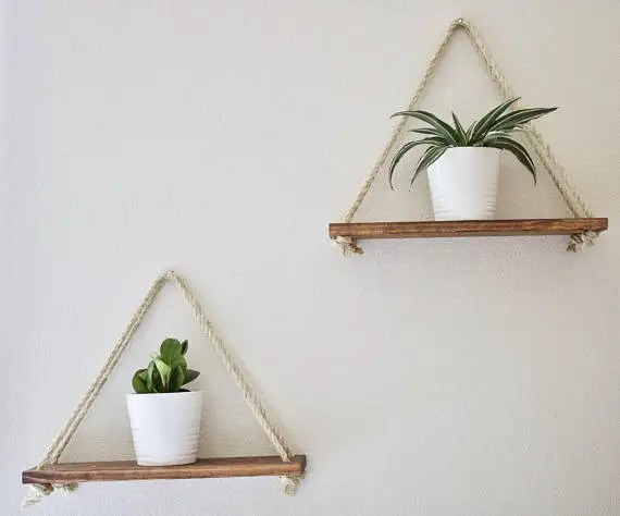 Large Handmade Rustic High Grade Pine Wood Hanging Book Wall Floating Shelf