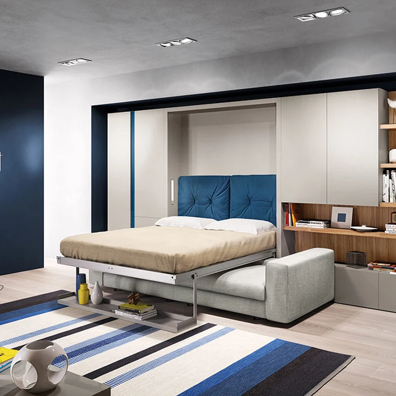 Horizontal Vertical Style Smart Size Queen Sofa Wall Bed mechanism