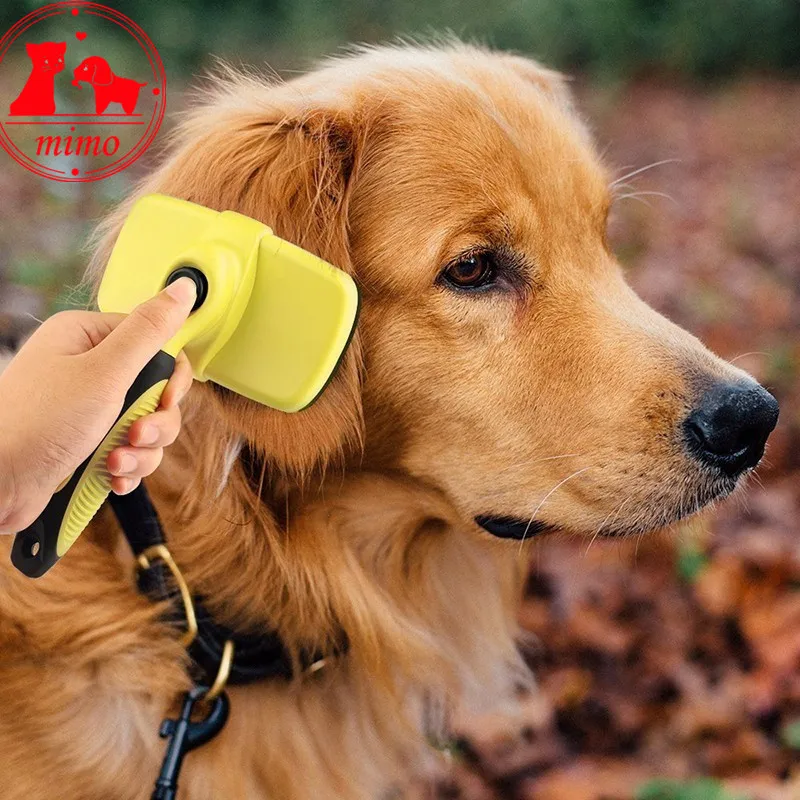 Pet Dog Hair Brush  Grooming Deshedding Dematting Comb Tool Comb Dog Self Cleaning Slicker Brush for Small Large