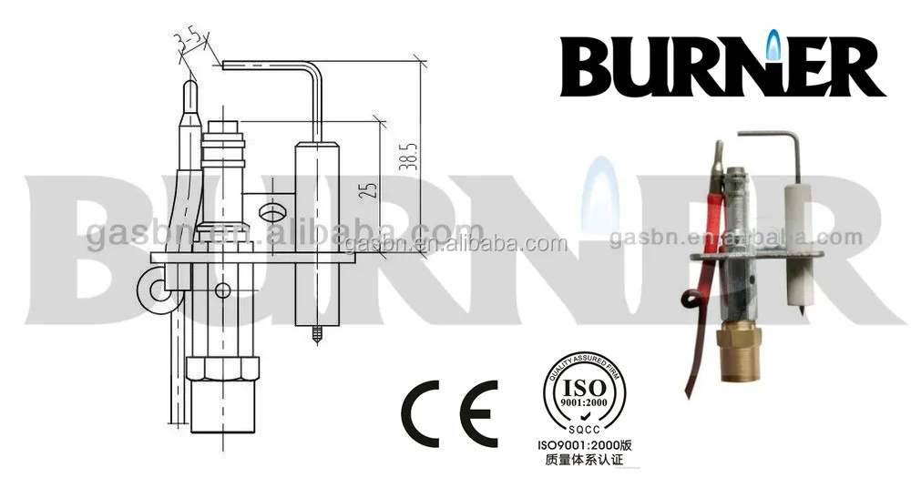 B880305 gas water heater ignition parts/pilot burner/flame sensor