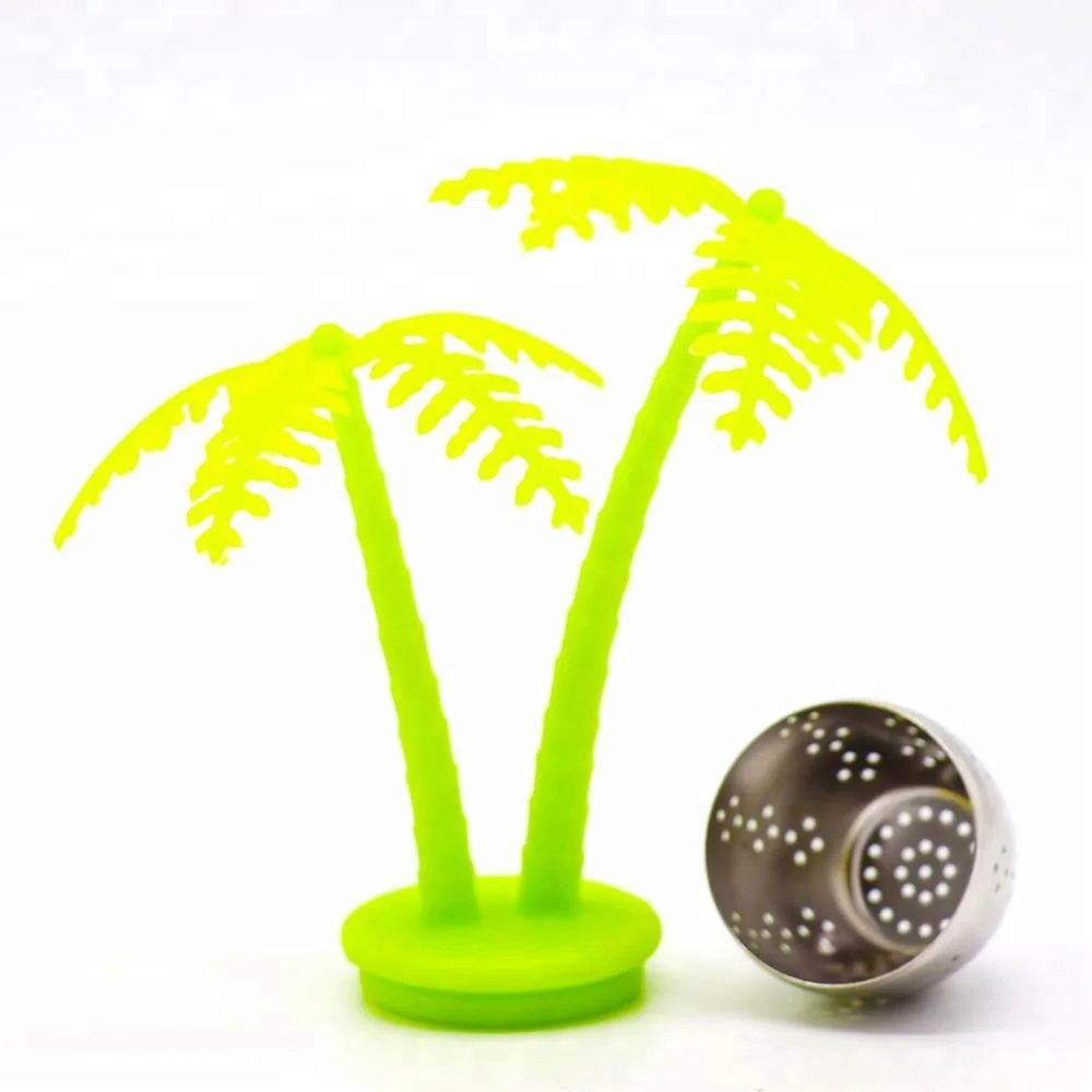 stainless steel coconut palm shape loose tea leaf strainer infuser filter