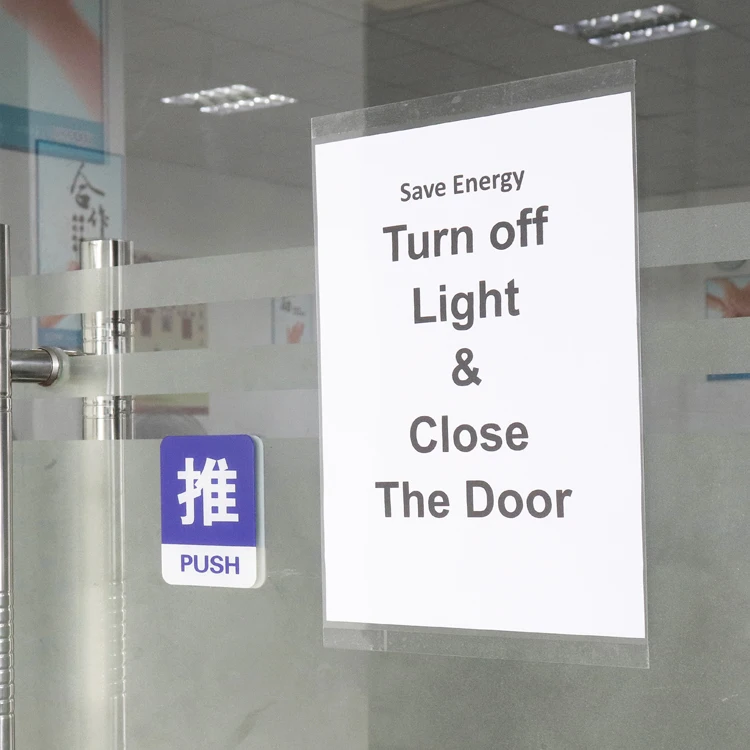 Restickable Residue Free Self Adhesive PVC Pocket Sheet For A4 A5 On Any Smooth Surface